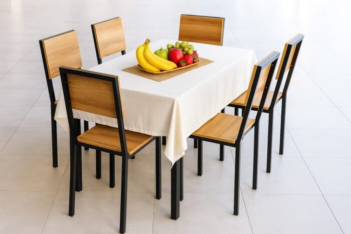 Dining table 90*180 cm cladded with wood