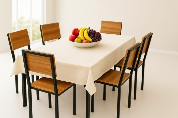 Dining table 90*180 cm cladded with wood - Image 7