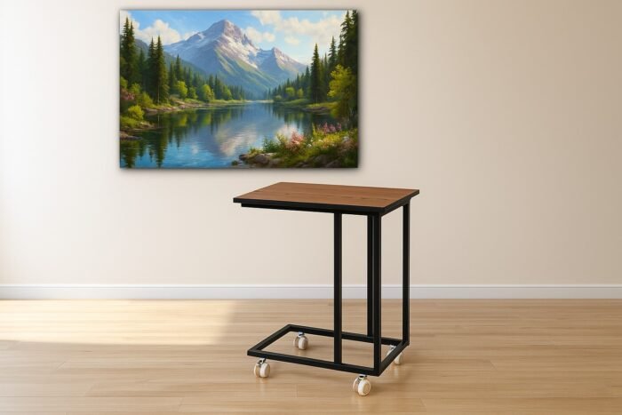 Movable side table 35*50 cm with 4 wheels - Image 5